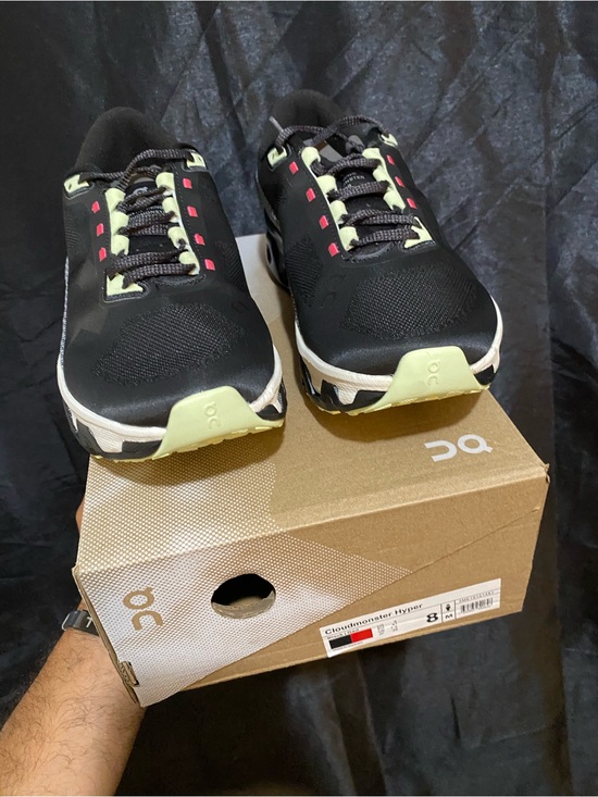 On Running Other - Oncloud monster hyperMen's Cloudmonster Hyper - Black with Lime and red Accents